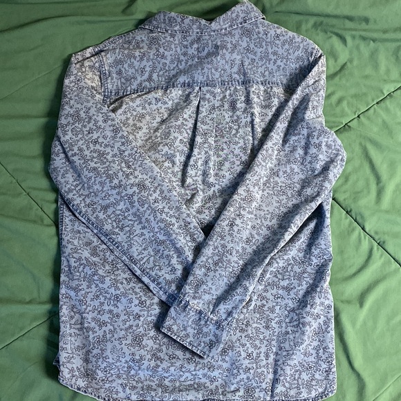 Denim Shirt with Flower Pattern - Picture 2 of 5